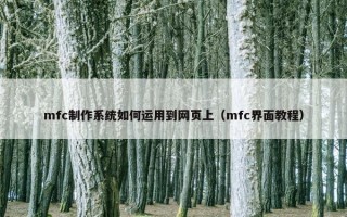 mfc制作系统如何运用到网页上（mfc界面教程）