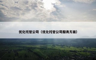 优化托管公司（优化托管公司服务方案）