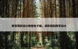 网页简历设计教程电子版，求职简历网页设计