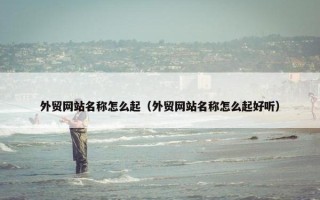 外贸网站名称怎么起（外贸网站名称怎么起好听）