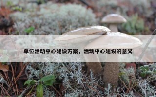 单位活动中心建设方案，活动中心建设的意义