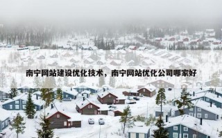 南宁网站建设优化技术，南宁网站优化公司哪家好