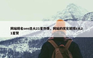 网站排名seo选火21星热情，网站的优化就找z火21星赞