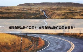 当阳自建站推广公司？ 当阳自建站推广公司有哪些？