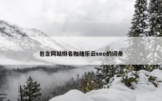 包含网站排名枷维乐云seo的词条
