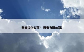 雅安优化公司？ 雅安有限公司？