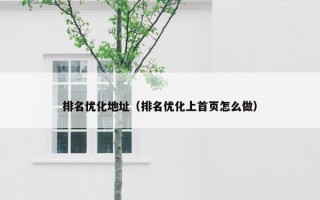 排名优化地址（排名优化上首页怎么做）