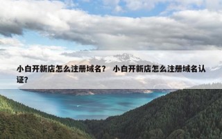小白开新店怎么注册域名？ 小白开新店怎么注册域名认证？