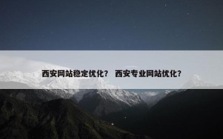 西安网站稳定优化？ 西安专业网站优化？
