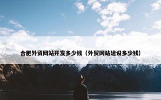 合肥外贸网站开发多少钱（外贸网站建设多少钱）