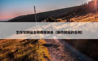 怎样写网站合同模板简单（制作网站的合同）