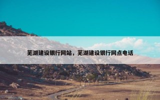 芜湖建设银行网站，芜湖建设银行网点电话
