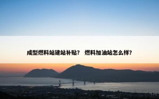 成型燃料站建站补贴？ 燃料加油站怎么样？