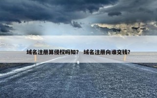域名注册算侵权吗知？ 域名注册向谁交钱？