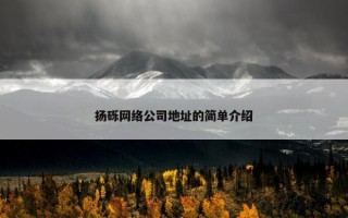 扬砾网络公司地址的简单介绍
