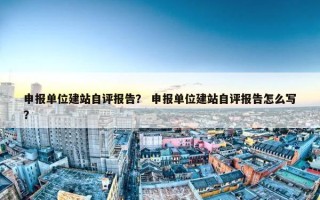申报单位建站自评报告？ 申报单位建站自评报告怎么写？