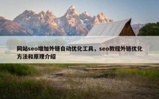 网站seo增加外链自动优化工具，seo教程外链优化方法和原理介绍