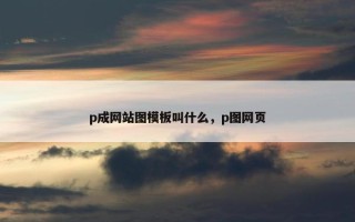 p成网站图模板叫什么，p图网页