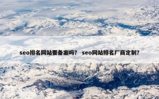 seo排名网站要备案吗？ seo网站排名厂商定制？