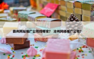 霸州网站推广公司找哪家？ 沧州网络推广公司？