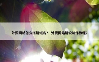 外贸网站怎么搭建域名？ 外贸网站建设制作教程？