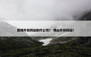 西樵外贸网站制作公司？ 佛山外贸网站？