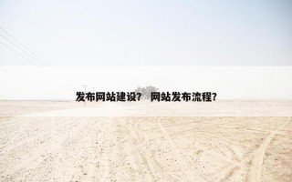 发布网站建设？ 网站发布流程？