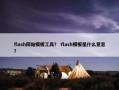 flash网站模板工具？ flash模板是什么意思？