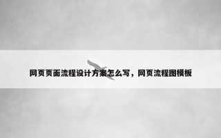 网页页面流程设计方案怎么写，网页流程图模板