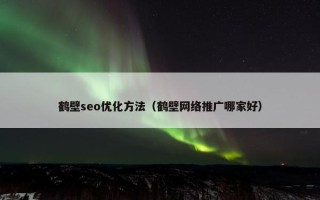 鹤壁seo优化方法（鹤壁网络推广哪家好）