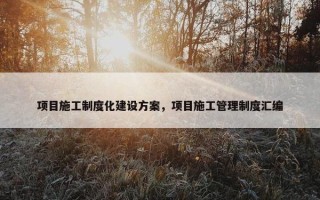 项目施工制度化建设方案，项目施工管理制度汇编
