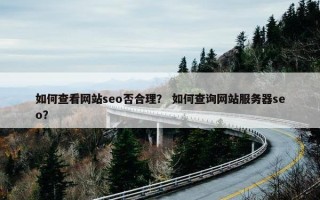 如何查看网站seo否合理？ 如何查询网站服务器seo？