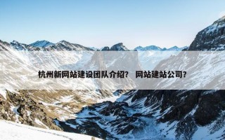 杭州新网站建设团队介绍？ 网站建站公司？