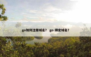 go如何注册域名？ go 绑定域名？