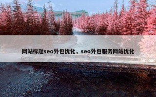 网站标题seo外包优化，seo外包服务网站优化