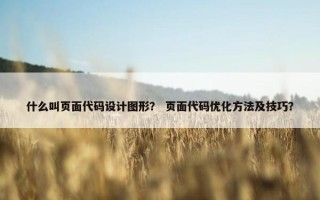 什么叫页面代码设计图形？ 页面代码优化方法及技巧？