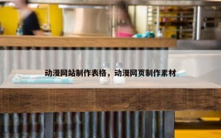 动漫网站制作表格，动漫网页制作素材