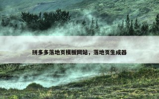 拼多多落地页模板网站，落地页生成器