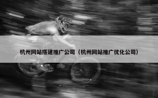 杭州网站搭建推广公司（杭州网站推广优化公司）