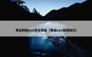 枣庄网站seo优化排名（枣庄seo官网优化）