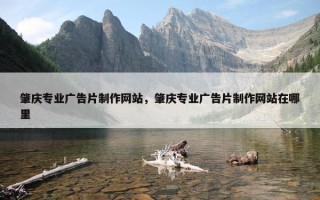 肇庆专业广告片制作网站，肇庆专业广告片制作网站在哪里