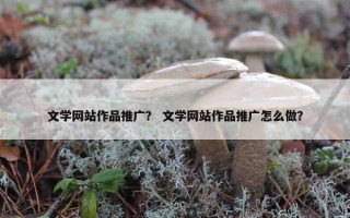 文学网站作品推广？ 文学网站作品推广怎么做？