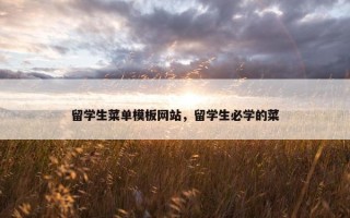 留学生菜单模板网站，留学生必学的菜