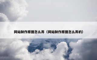 网站制作原图怎么弄（网站制作原图怎么弄的）