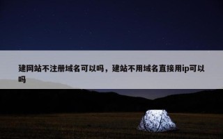 建网站不注册域名可以吗，建站不用域名直接用ip可以吗