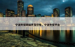 宁波外贸网站开发价格，宁波外贸平台