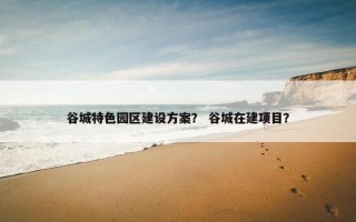 谷城特色园区建设方案？ 谷城在建项目？