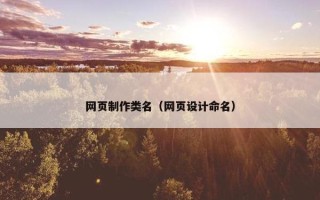 网页制作类名（网页设计命名）