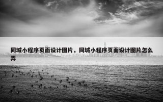 同城小程序页面设计图片，同城小程序页面设计图片怎么弄