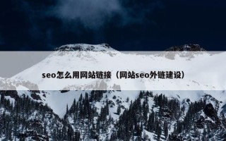 seo怎么用网站链接（网站seo外链建设）